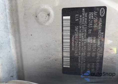 2017 Hyundai Elantra Limited из США, поврежденный, VIN 5NPD84LF0HH109431